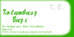 kolumbusz buzi business card